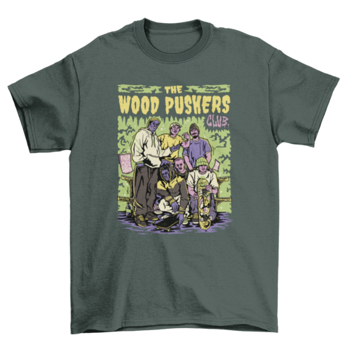 Skateboarding friend gang t-shirt