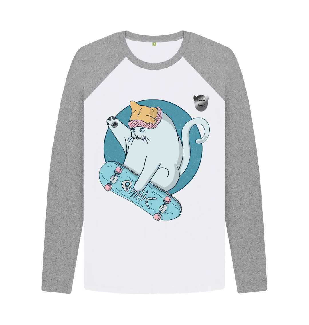 Athletic Grey-White Fat Cat Skates