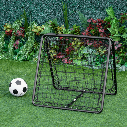 HOMCOM Angle Adjustable Double Sided Rebounder Net Training Aid Target Soccer Goal Kickback For Football, Baseball, Basketball - 75L x 75W cm