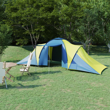 vidaXL Camping Tent 6 Persons Blue and Yellow