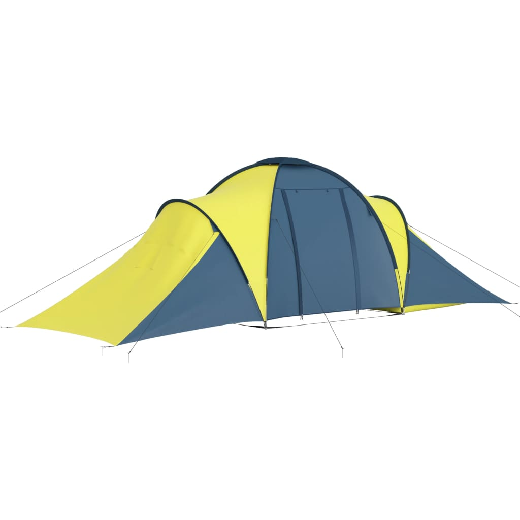 vidaXL Camping Tent 6 Persons Blue and Yellow