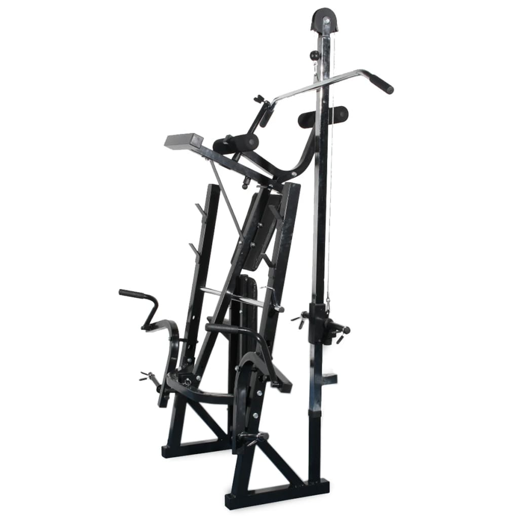 vidaXL Workout Bench with Weight Rack, Barbell and Dumbbell Set 30.5kg