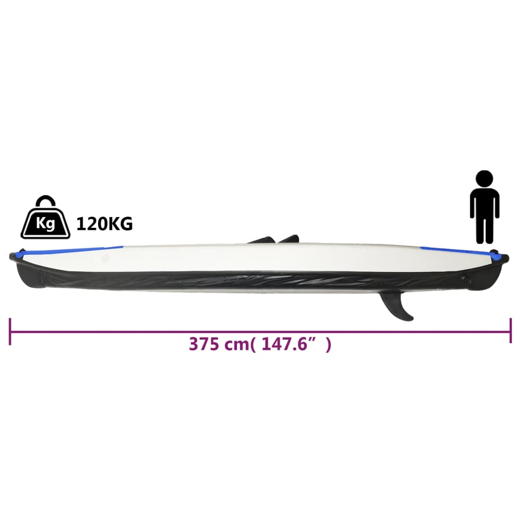 Inflatable Kayak Blue 375x72x31 cm