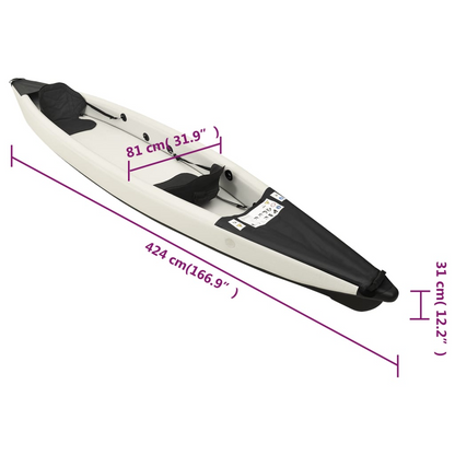 Inflatable Kayak Black 424x81x31 cm