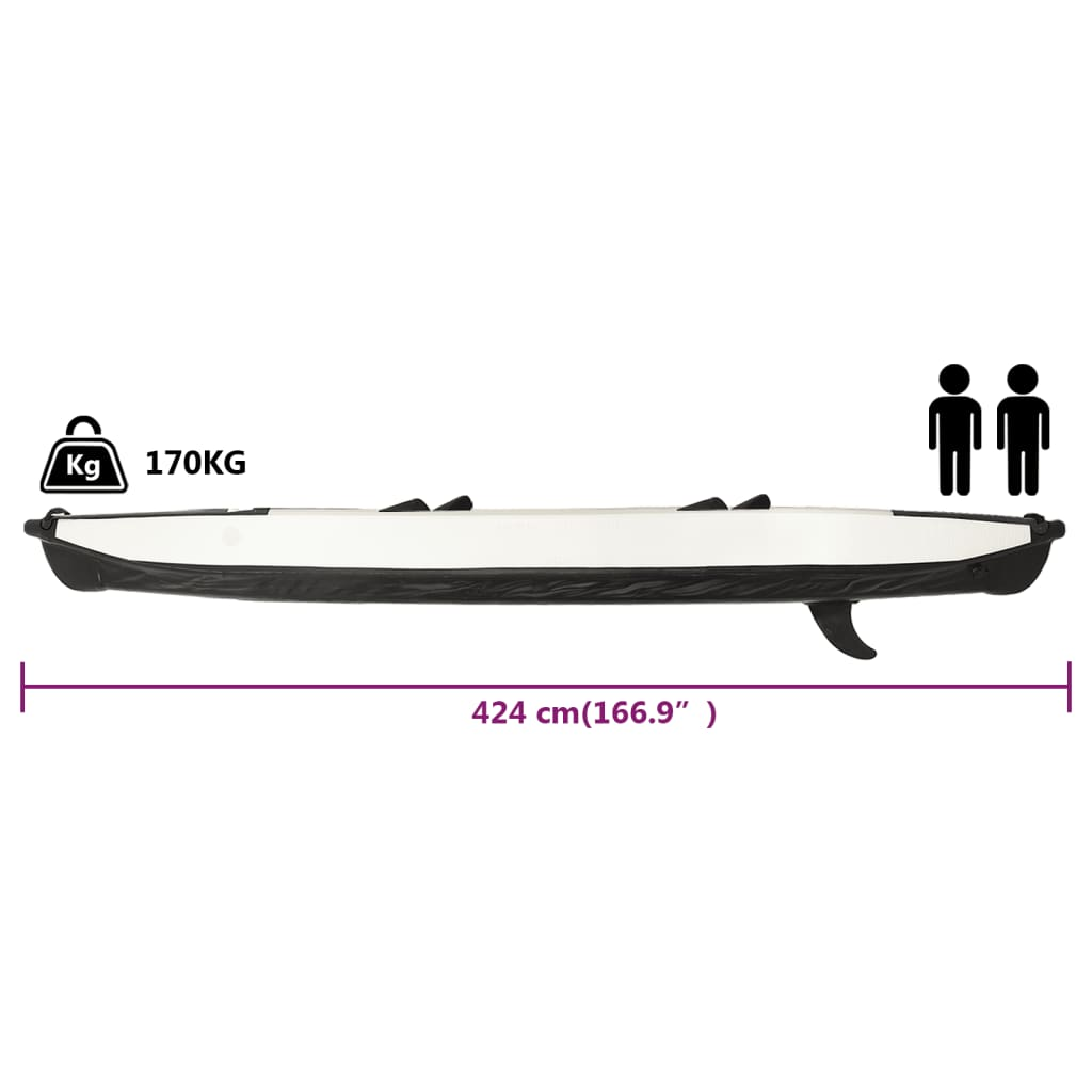 Inflatable Kayak Black 424x81x31 cm