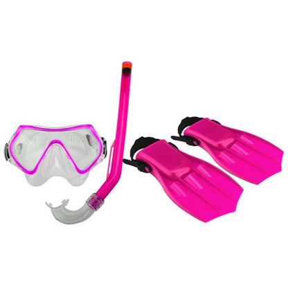 Waimea Junior Diving Set with Mask/Snorkel/Fins 34-38 Pink/Black