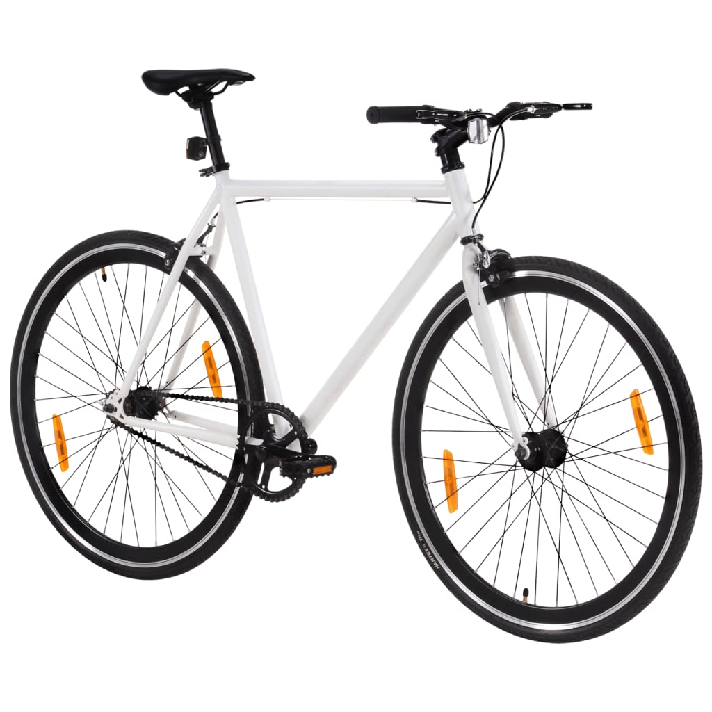 vidaXL Fixed Gear Bike White and Black 700c 59 cm