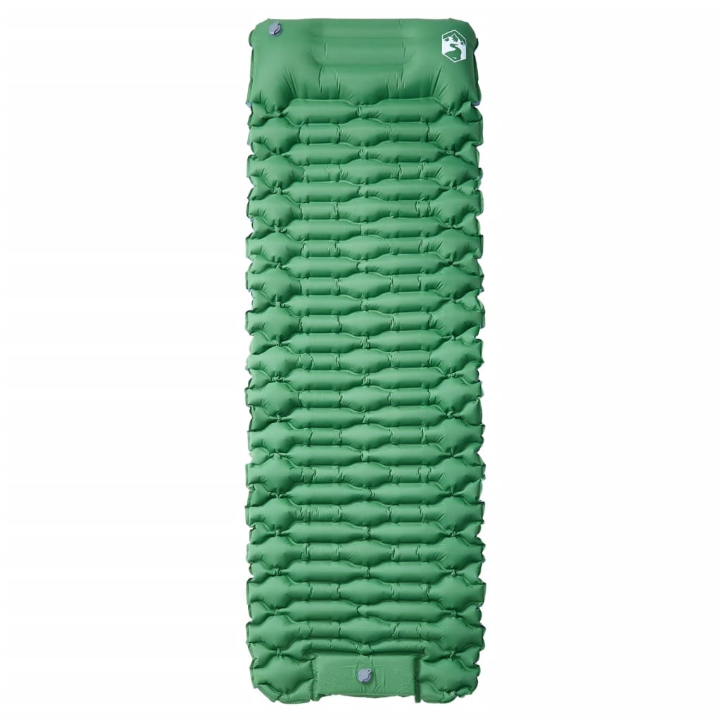 vidaXL Self Inflating Camping Mattress with Pillow 1-Person Green