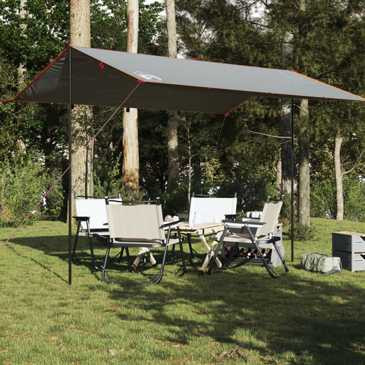 vidaXL Camping Tarp Grey and Orange 400x294 cm Waterproof