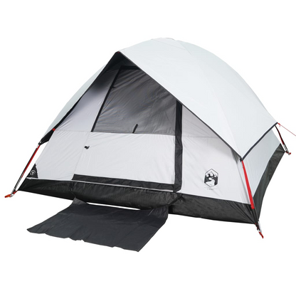 vidaXL Camping Tent Dome 2-Person White Blackout Fabric Waterproof