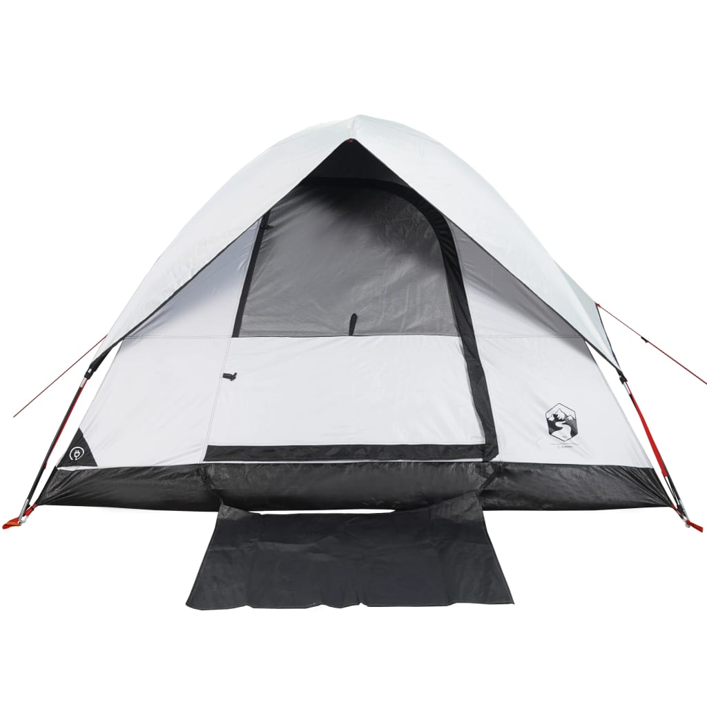 vidaXL Camping Tent Dome 2-Person White Blackout Fabric Waterproof