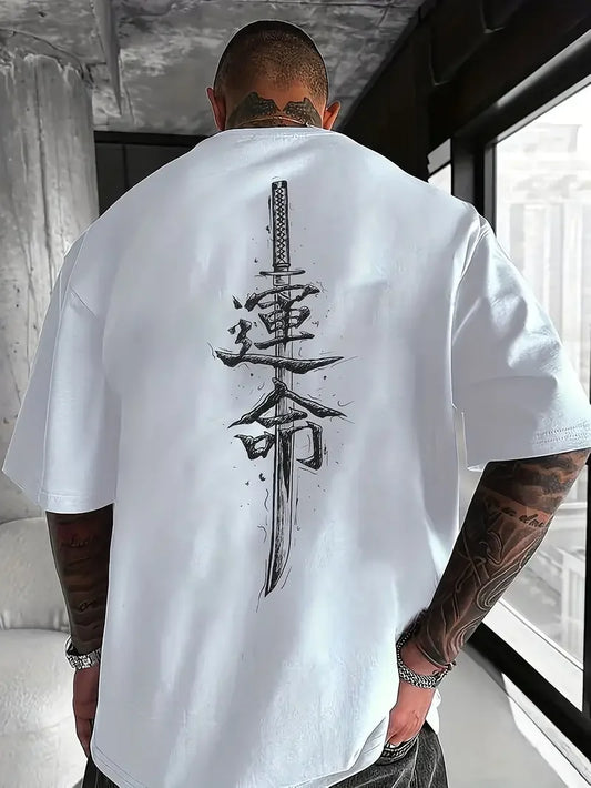 Men’s Cotton Samurai Sword Graphic T-Shirt