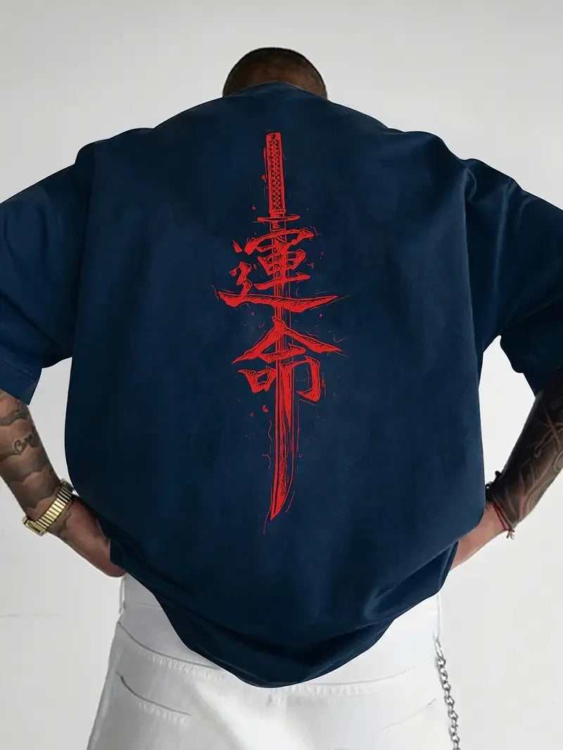 Men’s Cotton Samurai Sword Graphic T-Shirt