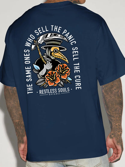 Round Neck Short Sleeve T-Shirt with Back Print