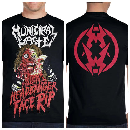 Headbanger Face Rip Printed Cotton T-Shirt
