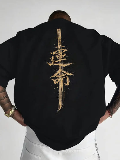 Men’s Cotton Samurai Sword Graphic T-Shirt