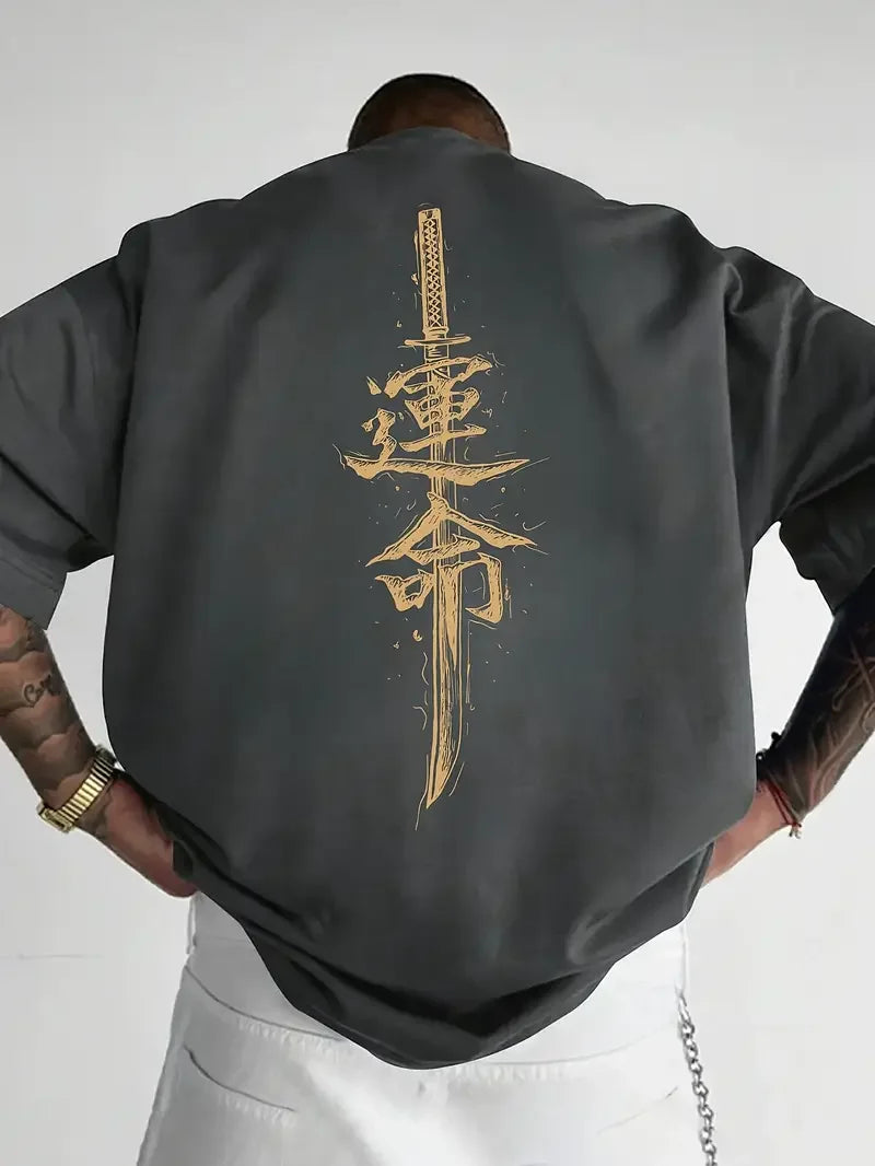Men’s Cotton Samurai Sword Graphic T-Shirt