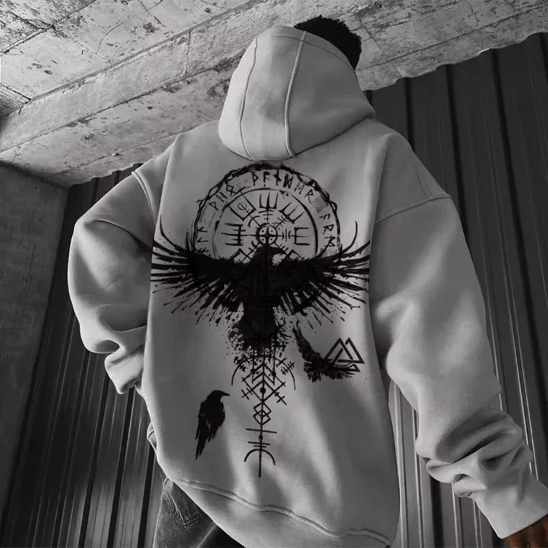 Men's Viking Totem Cotton Hoodie