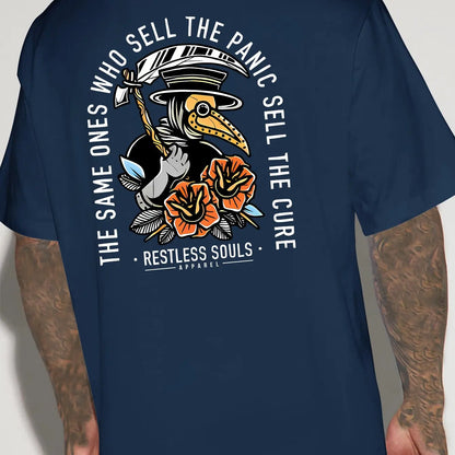 Round Neck Short Sleeve T-Shirt with Back Print