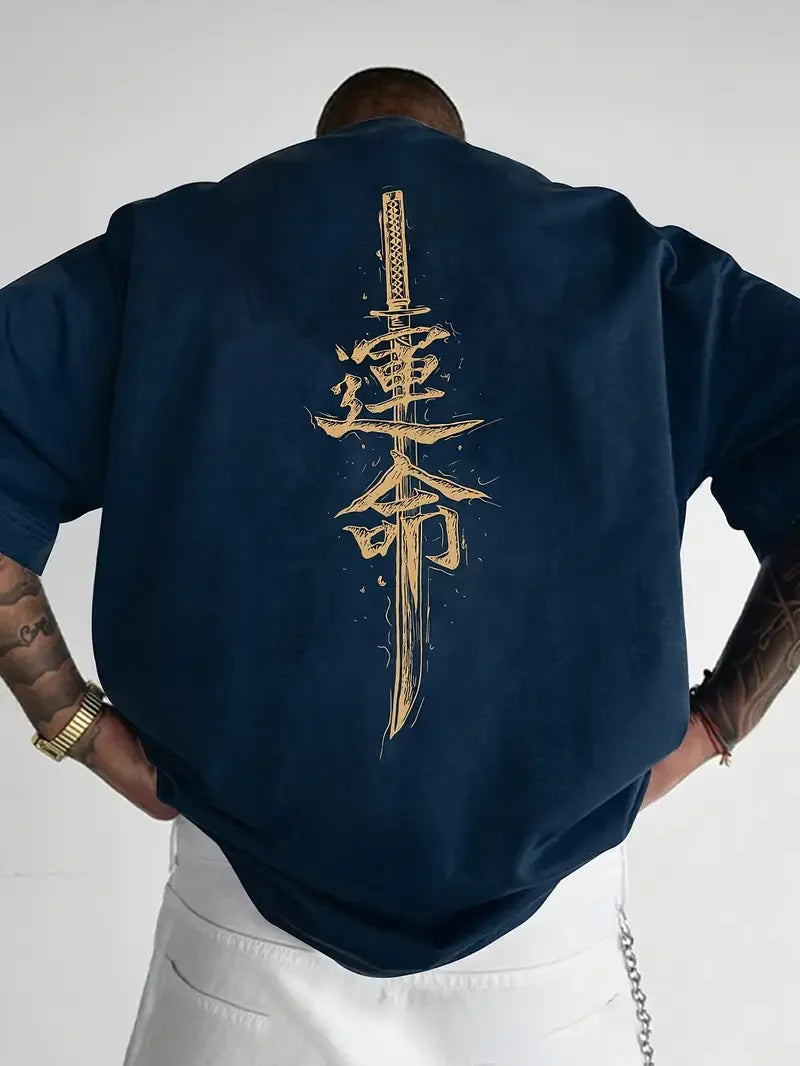Men’s Cotton Samurai Sword Graphic T-Shirt