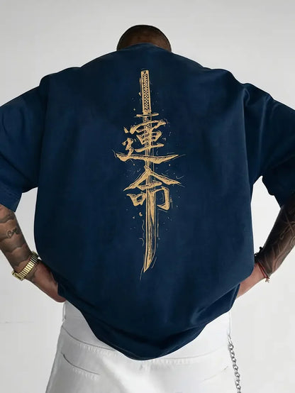 Men’s Cotton Samurai Sword Graphic T-Shirt