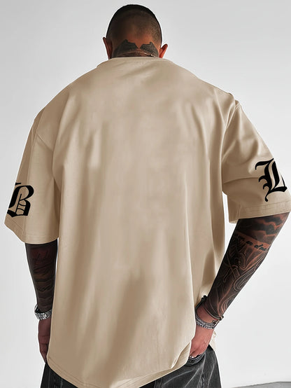 3D Letter Print Casual Men’s T-Shirt