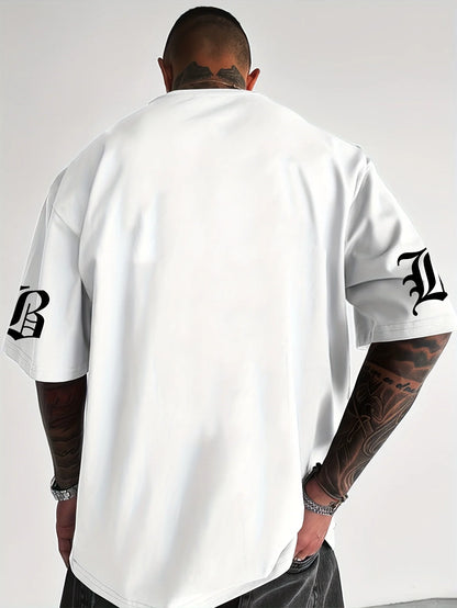 3D Letter Print Casual Men’s T-Shirt