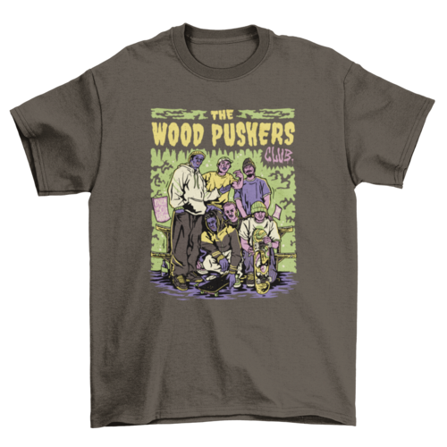 Skateboarding friend gang t-shirt