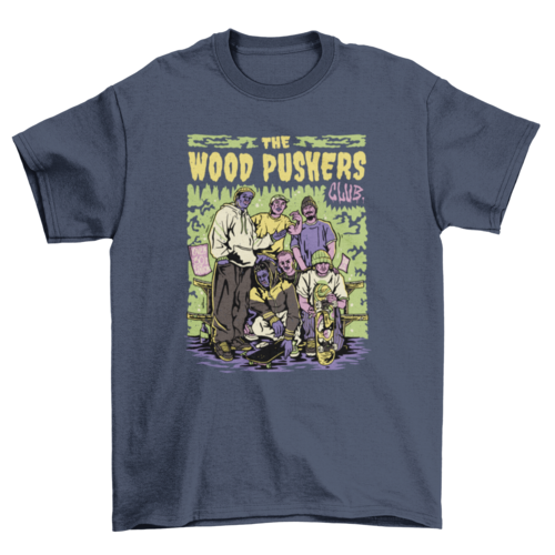 Skateboarding friend gang t-shirt