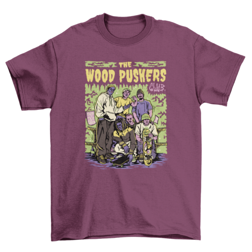 Skateboarding friend gang t-shirt