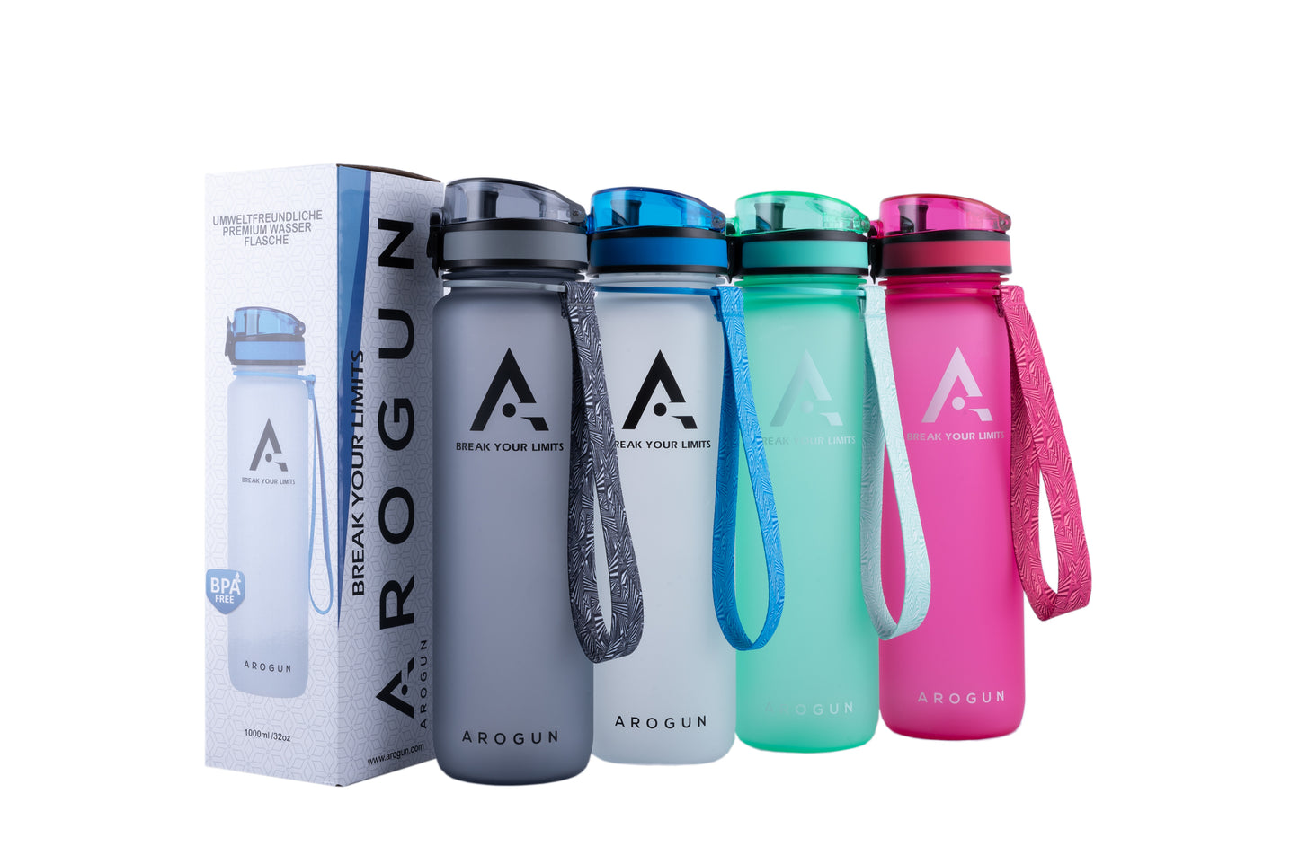 1L Sports Water Bottle with time marker and motivation