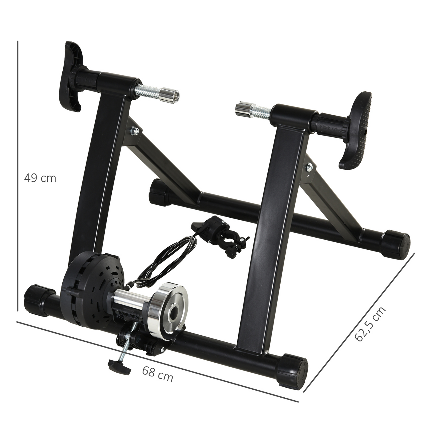 HOMCOM Foldable Indoor Bike Trainer Stationary Workout Stand, Suitable for 26"-28" or 650C, 700C Bike Tyres