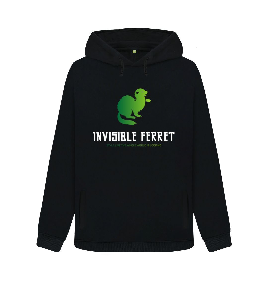 Black Invisible Ferret Brand Hoodie - Ladies